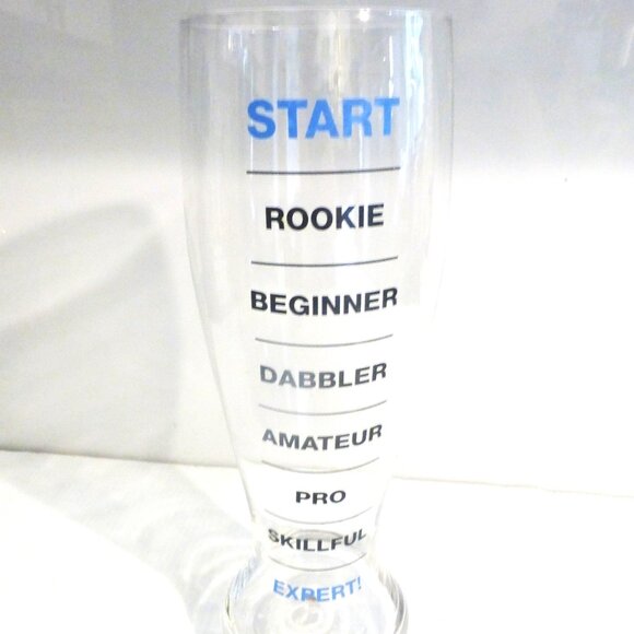 BR2 - 11.5" High ROOKIE BEER GLASS Vintage Bar Novelty Glass DRINKING GAME - Picture 1 of 9